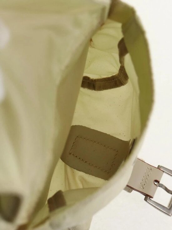 PRADA Backpack Nylon Beige Silver Auth 157776 main image 12
